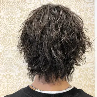 ミディアム パーマ メンズ 🐠寒色系×パーマ 櫻井　麿偉🐏のヘアスタイル
