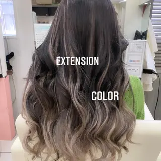 ロング カラー エクステ🩵ブリーチ 韓国ヘア🩵KAEのヘアスタイル