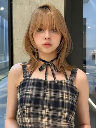 ミディアム 小顔ボブ jilblanカホのヘアスタイル