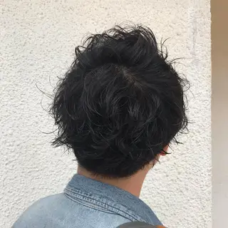 ショート カラー パーマ メンズ ニュアンスパーマ/ レイヤー/茶屋町のヘアスタイル
