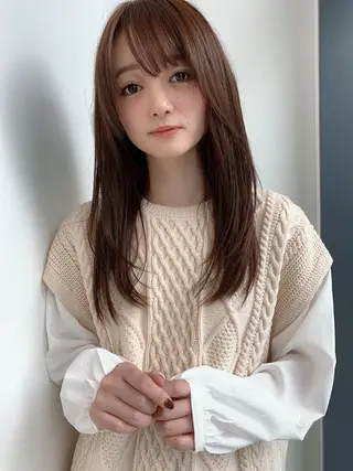 ミディアム カット講師 久保匠のヘアスタイル