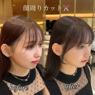 ロング 赤み消し透明感カラー 似合わせ前髪柴田礼空のヘアスタイル