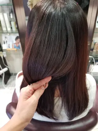 ロング 【南草津】髪質改善 ヘナカラー＆縮毛矯正のヘアスタイル
