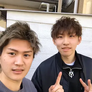ショート カラー パーマ メンズ ニュアンスパーマ／ レイヤー／茶屋町のヘアスタイル