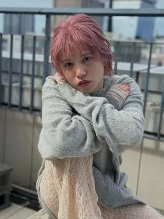ミディアム カラー Peyp博多 SORAモデル募集のヘアスタイル