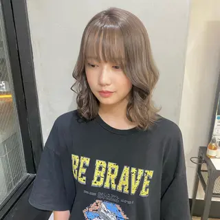 セミロング カラー otoha✳︎ くすみ艶カラーのヘアスタイル