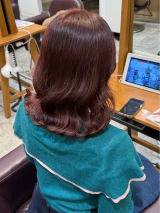 ミディアム カラー ハイトーン/ダブル カラー/あやかのヘアスタイル