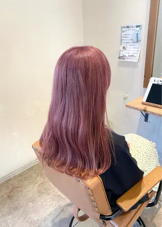ロング 酸性ストレート/ブリ ーチなしWカラー河本のヘアスタイル