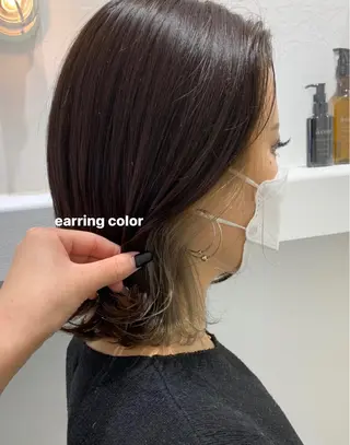 セミロング カラー ブリーチなしWカラー /レイヤー🎀マリノのヘアスタイル