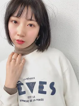 ショート カラー パーマ ヘアアレンジ 🫧umu.🫧韓国 /レイヤー/ハッシュのヘアスタイル