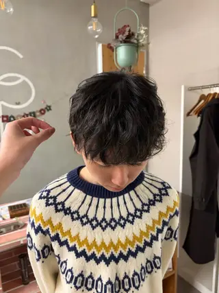 パーマ メンズ レイヤーカット/ 酸性ストレート梅田のヘアスタイル