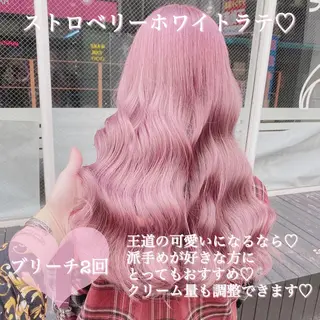 セミロング カラー ヘアアレンジ TAKUMAブリーチ /切りっぱなし🪽のヘアスタイル