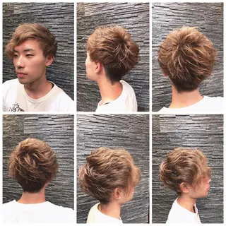 ミディアム 岡部 迅のヘアスタイル