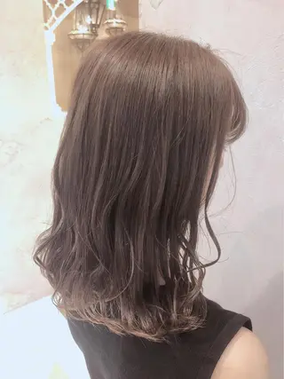 セミロング カラー 韓国風ヘア✻透明感 カラー✻yukaのヘアスタイル