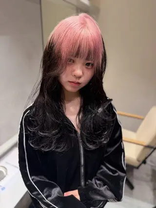 ロング kanta 梅田 韓国ハイトーンのヘアスタイル