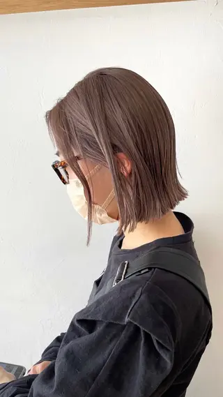 ショート カラー オリーブ/縮毛♡ Natsuno🩰のヘアスタイル