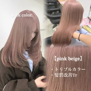 ロング カラー NAMI🤎ブラウン &ミルクティー🤍のヘアスタイル