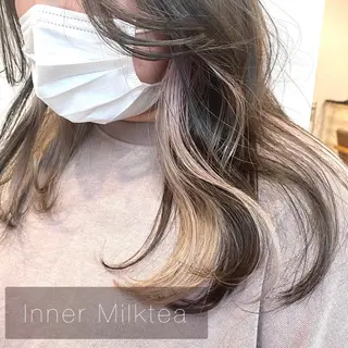 セミロング akina*ブリーチ ♡トレンドヘアのヘアスタイル