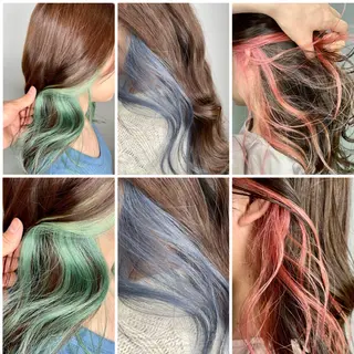 セミロング カラー パーマ ヘアアレンジ 二ヶ月綺麗なデザイン カット/星野六三四のヘアスタイル