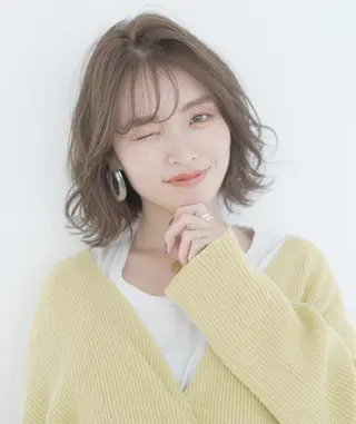 ミディアム カラー 【髪質改善】 美髪/久岡徹也のヘアスタイル