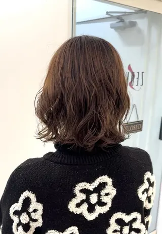 ミディアム パーマ デジタルパーマ 🌀ボブ　萩原　龍のヘアスタイル