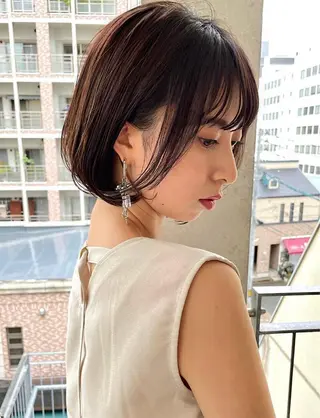 ショート カラー misa🫧ナチュラ ル縮毛矯正/髪質改善のヘアスタイル