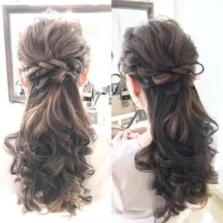 セミロング ヘアアレンジ 早朝✨ヘアセット 着付け/清水玲歌のヘアスタイル