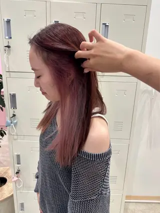 セミロング カラー ミルキーな暖色 🩰 girly ♡ ノアのヘアスタイル