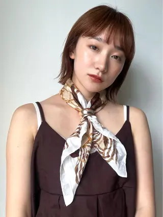 ショート カラー 地毛風ストレート ミニボブ🌷江梨🍎のヘアスタイル