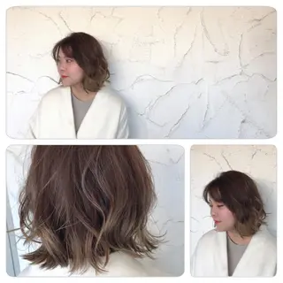 ミディアム カラー パーマ Jill franc _ ayanoのヘアスタイル