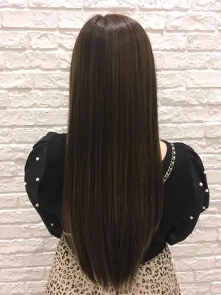 ロング 傷んだ髪をサラサラに 曲がる縮毛矯正◎高岡のヘアスタイル