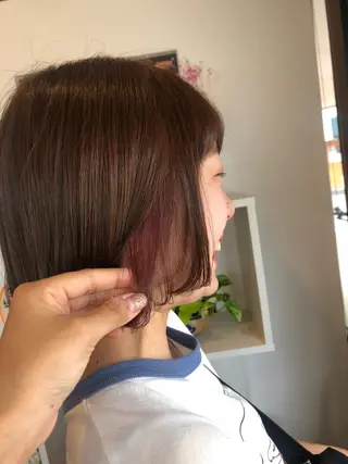 ミディアム 谷口ゆめ/縮毛矯正/ 大人女子/眉ワックスのヘアスタイル