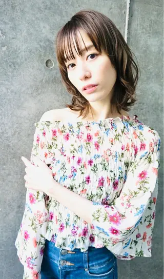 ミディアム 艶美髪マスター 店長✂︎YUKKEのヘアスタイル