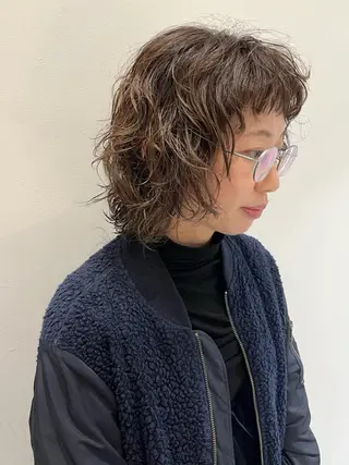 ミディアム カラー パーマ ニュアンスヘア☆樋口 希世☆のヘアスタイル