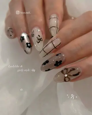 ネイル hiyo🎀ﾌｪﾐﾆ ﾝ/ｴﾚｶﾞﾝﾄ🤍のネイルデザイン