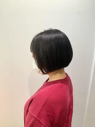 セミロング カラー 髪と心を整える美容師 透明感カラー/ボブのヘアスタイル
