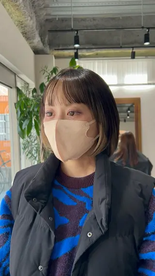 ショート カラー 赤みゼロ 🤎柔ベージュのヘアスタイル