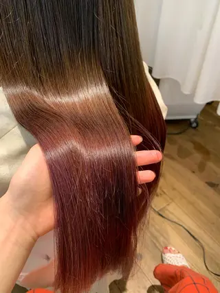 ロング 近鉄奈良 カラー　うのさくらのヘアスタイル