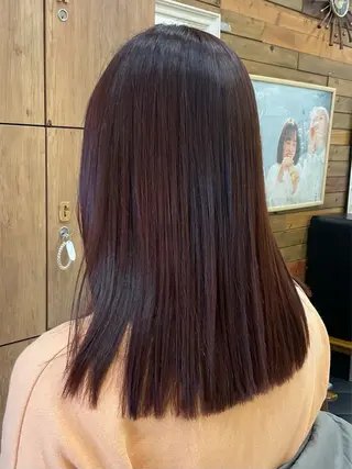 ミディアム ちぐさ/暖色/ ワンカラー🤍のヘアスタイル