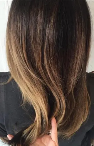 セミロング カラー チビ編み込みエクステ シールEXどぅ〜すのヘアスタイル