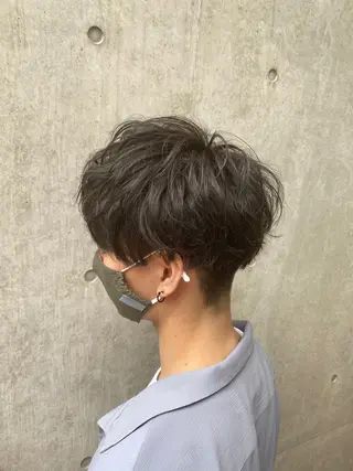 ショート パーマ メンズ 梅田茶屋町メンズ 専門美容師 山元一平のヘアスタイル