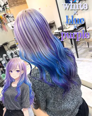 ロング カラー 派手髪/ハイトーン/ エクステ✨ユウキのヘアスタイル