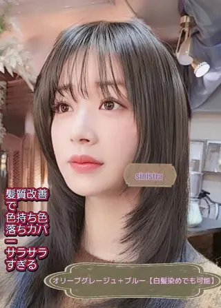 セミロング カラー 足利市・原宿・表参道 シニストラのヘアスタイル