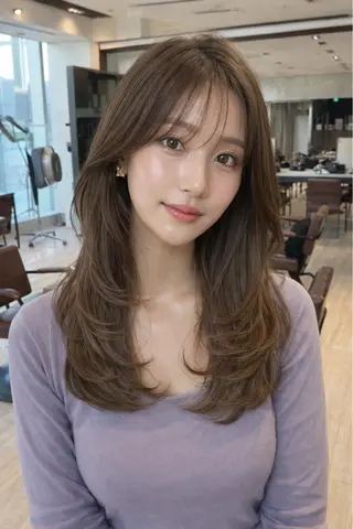 ロング カラー SHION/銀座 まとまるカット🩵のヘアスタイル