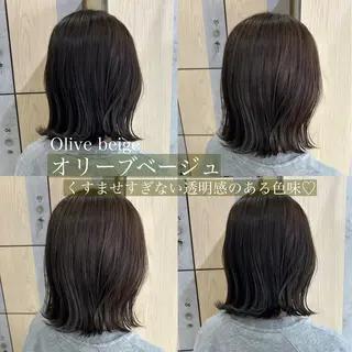 ミディアム カラー SAKINO. ベージュカラーのヘアスタイル