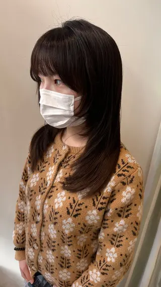 ロング 小顔レイヤー/ ベージュ🤍Rieのヘアスタイル
