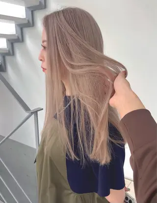 ロング カラー 透明感カラー/パーマ オレンジmiyo⭐️のヘアスタイル