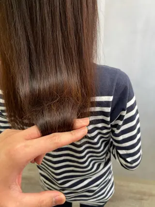 セミロング カラー くせ毛カット終着点 カワサキトオル溝の口のヘアスタイル