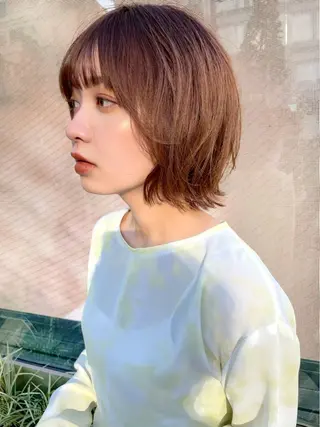 ショート カラー 結べるレイヤーボブ くびれLady表参道のヘアスタイル