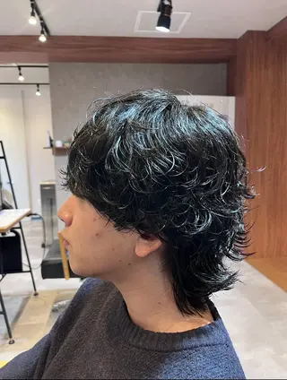 ショート パーマ メンズ elima横浜西口所属・fifth/シン🌿 透明感カラー/パーマのヘアスタイル